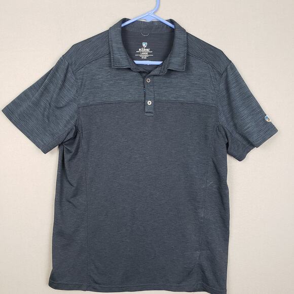 Kuhl Men's Size L Performance Polo Shirt Dark Blue Activewear Golf Sporty Casual - Picture 1 of 7